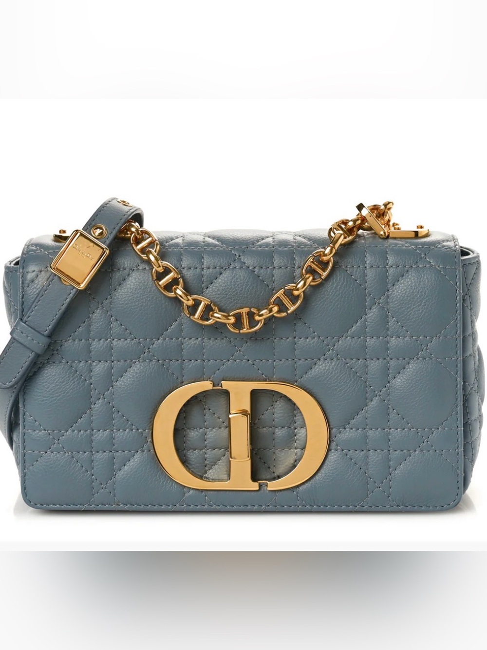 CHRISTIAN DIOR
Calfskin Cannage Small Caro Bag Cloud Blue